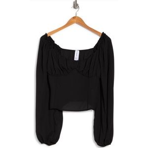 Abound Woven Bustier Long Sleeve Top Size 3x